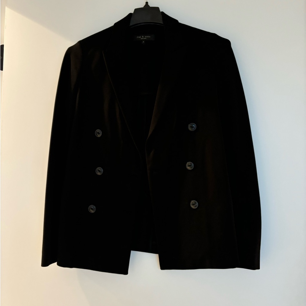 Rag and Bone Black Double-Breasted Blazer